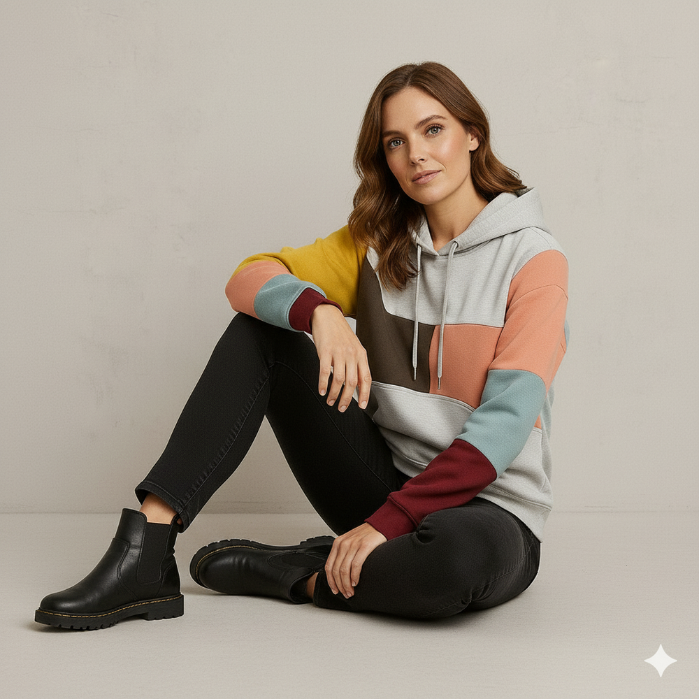 Damen Hoodie mit Colorblock Design | Lässig & Bequem
