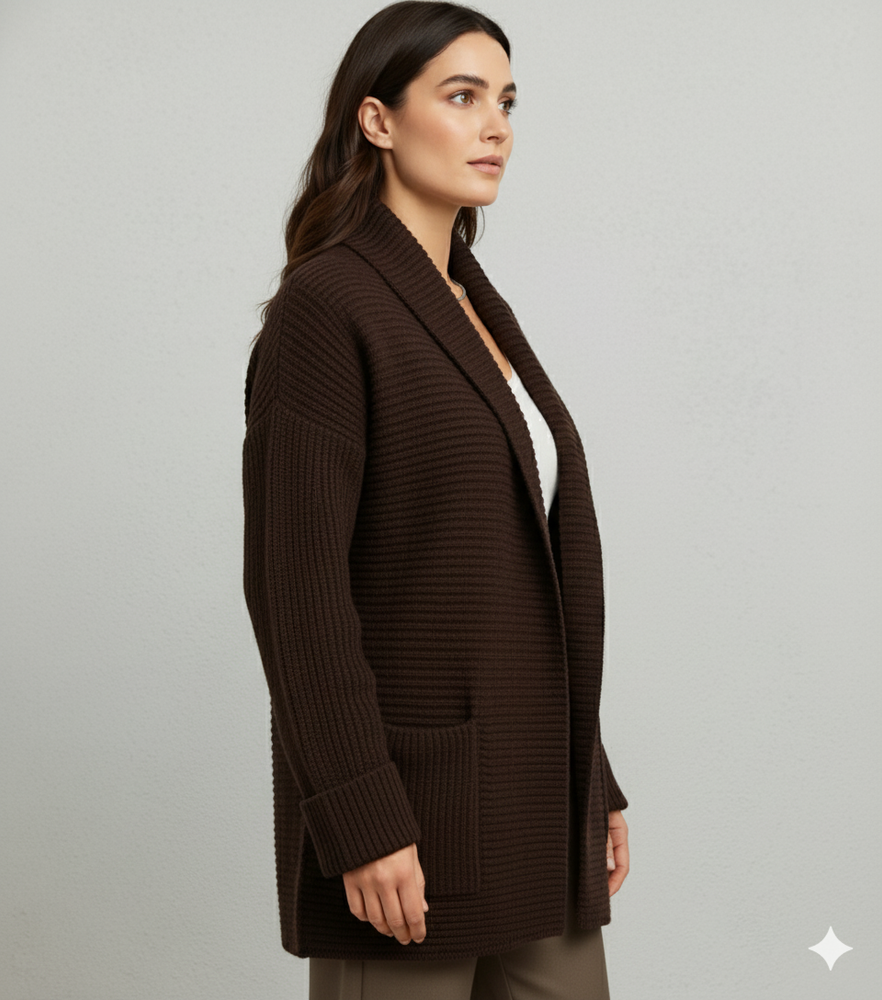 Damen Strickjacke mit Reverskragen | Warm & Lässig Winter