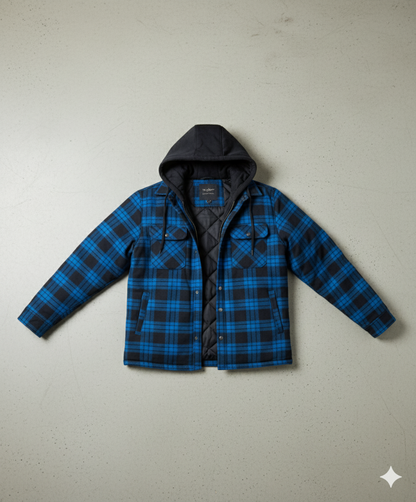 Gepolsterte Herrenjacke mit Karomuster | Warm & Casual Winter