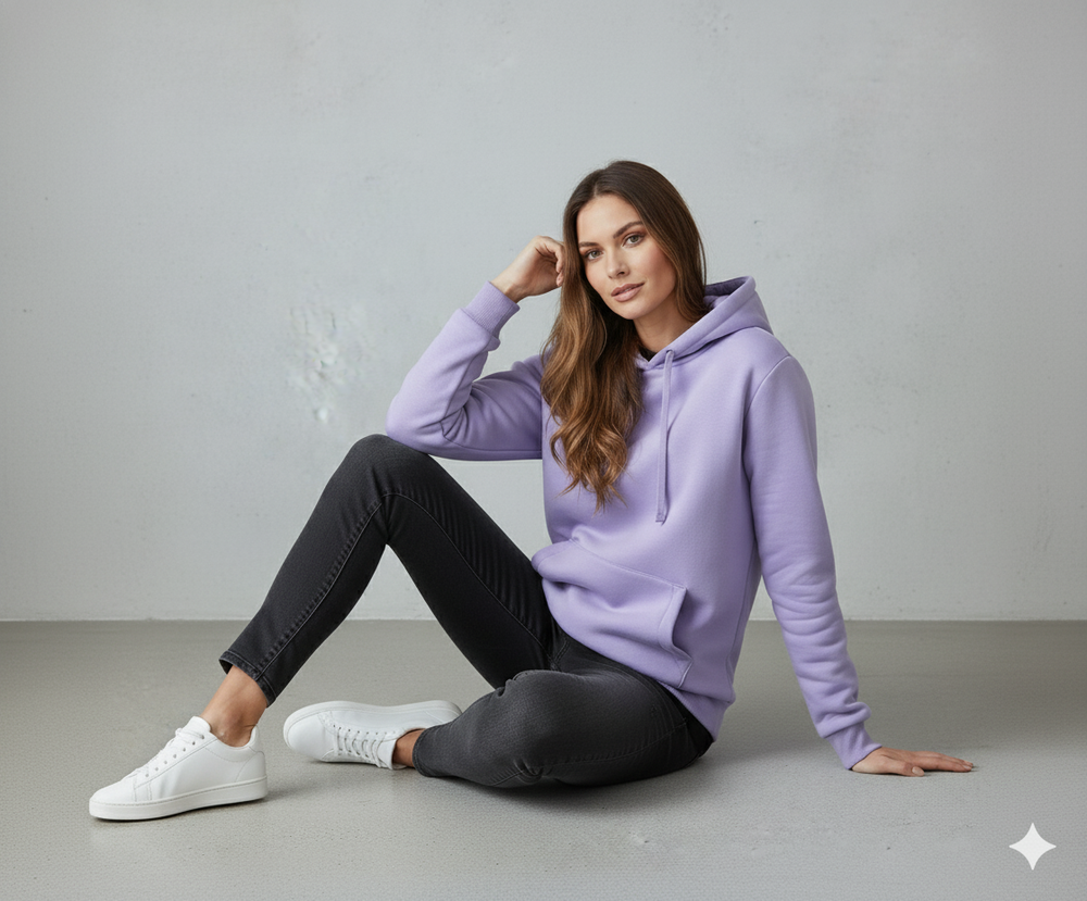 Lässiger Damen Hoodie mit Rückendruck