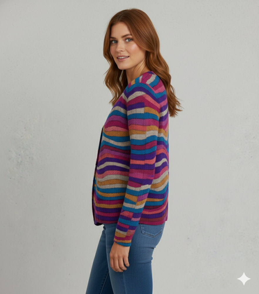 Damen Strickjacke mit abstraktem Print | Herbst/Winter | Stylisch