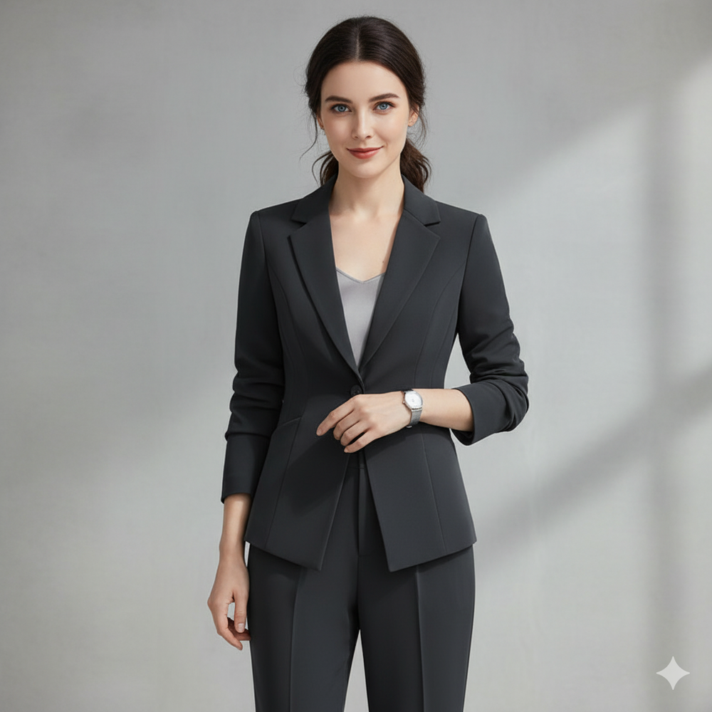 Damen Hosenanzug Elegant | Business Blazer & Hose Slim Fit