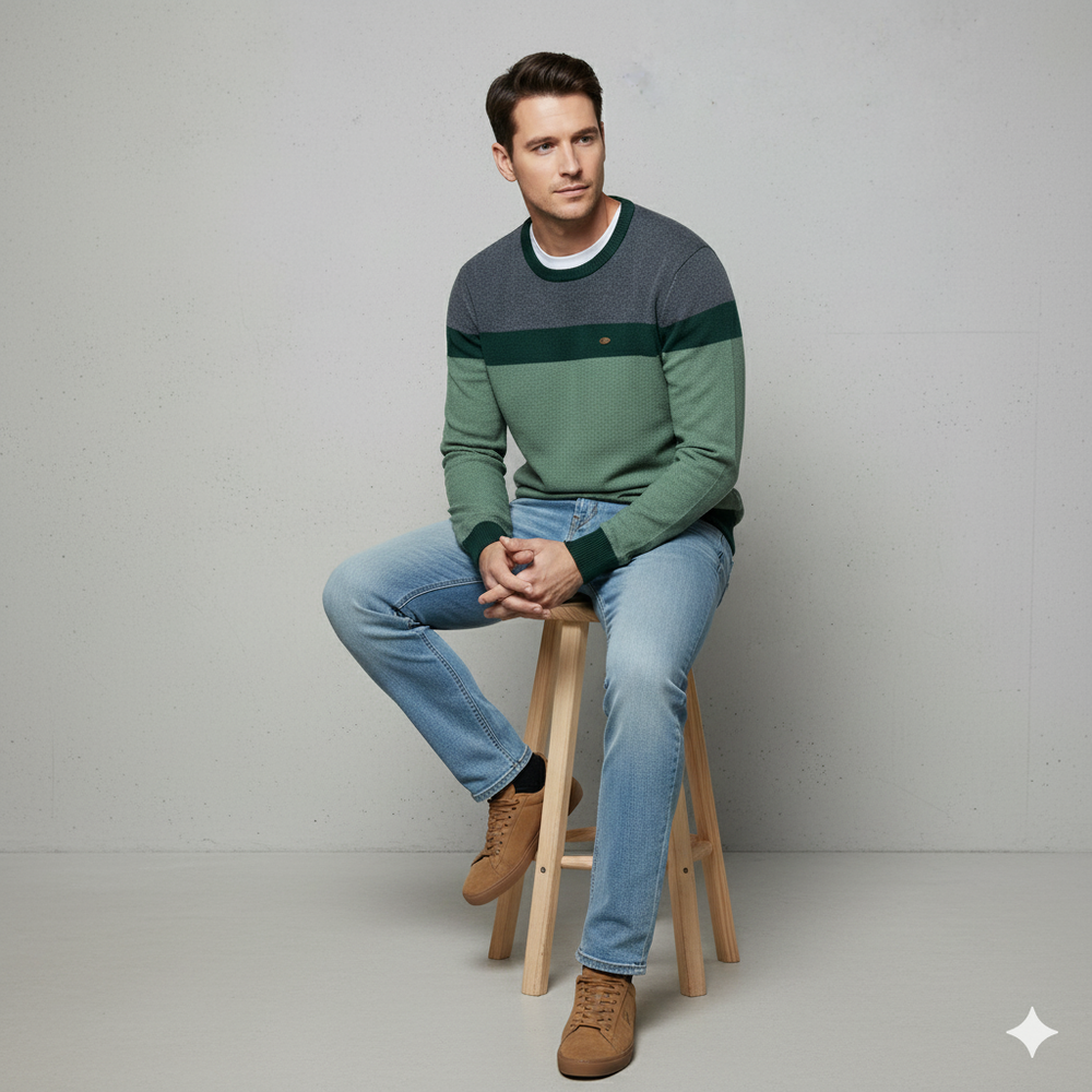 Gemusterter Strickpullover für Herren