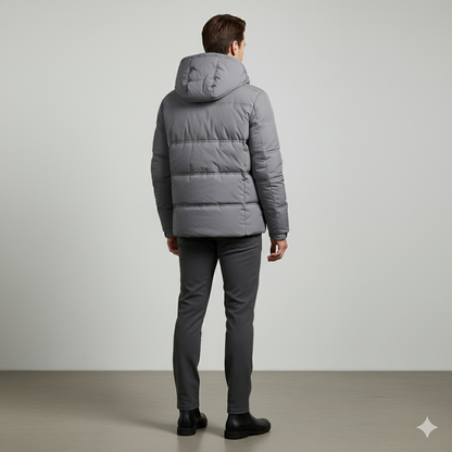 Warme Herren Daunenjacke mit Kapuze | Winter | Slim Fit