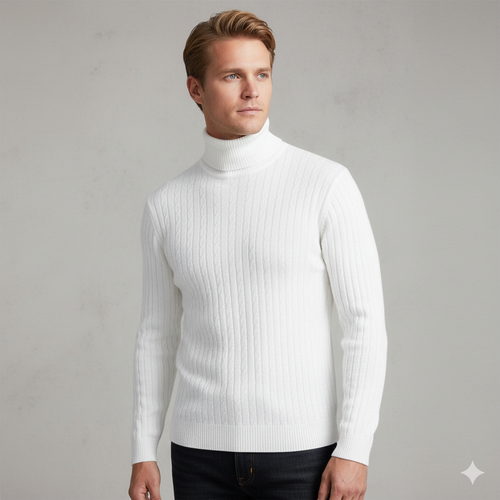Feiner Herren Strickpullover mit Rollkragen