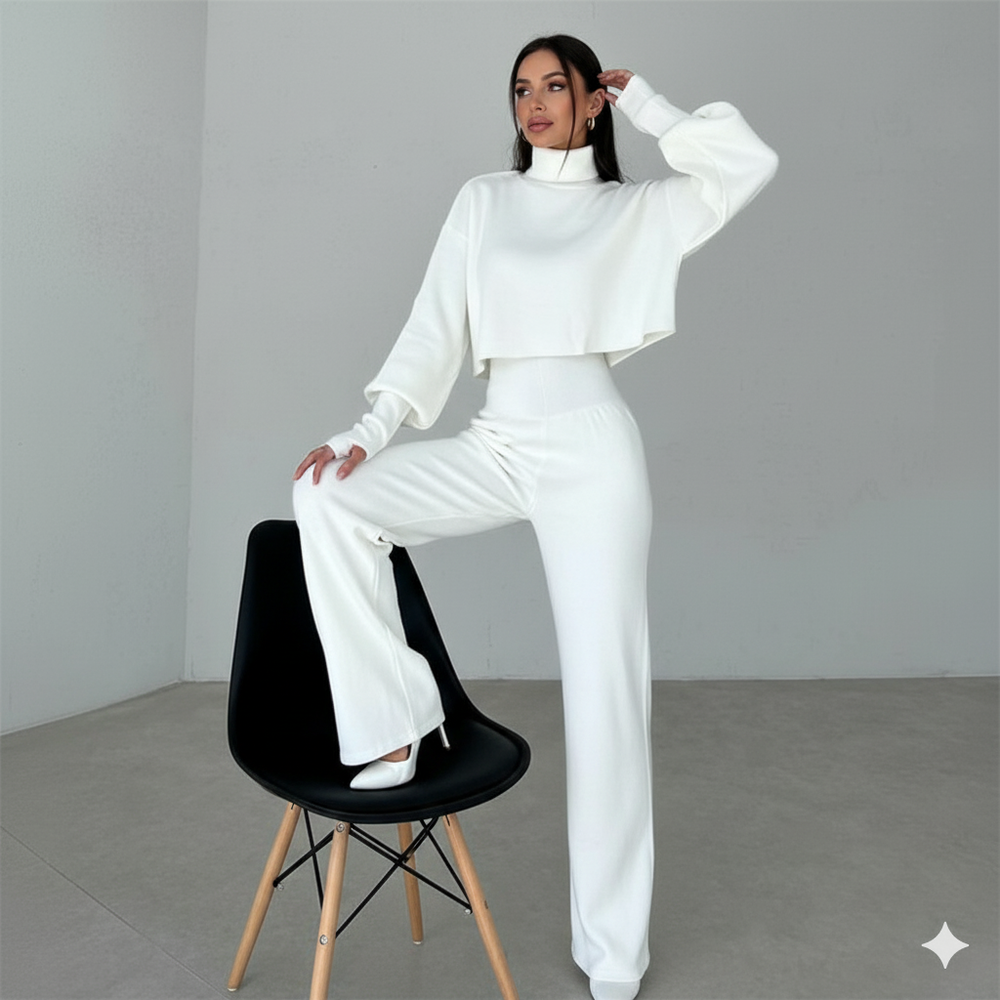 Damen Rollkragen Set mit Langarm | Lässig & Bequem | Winter