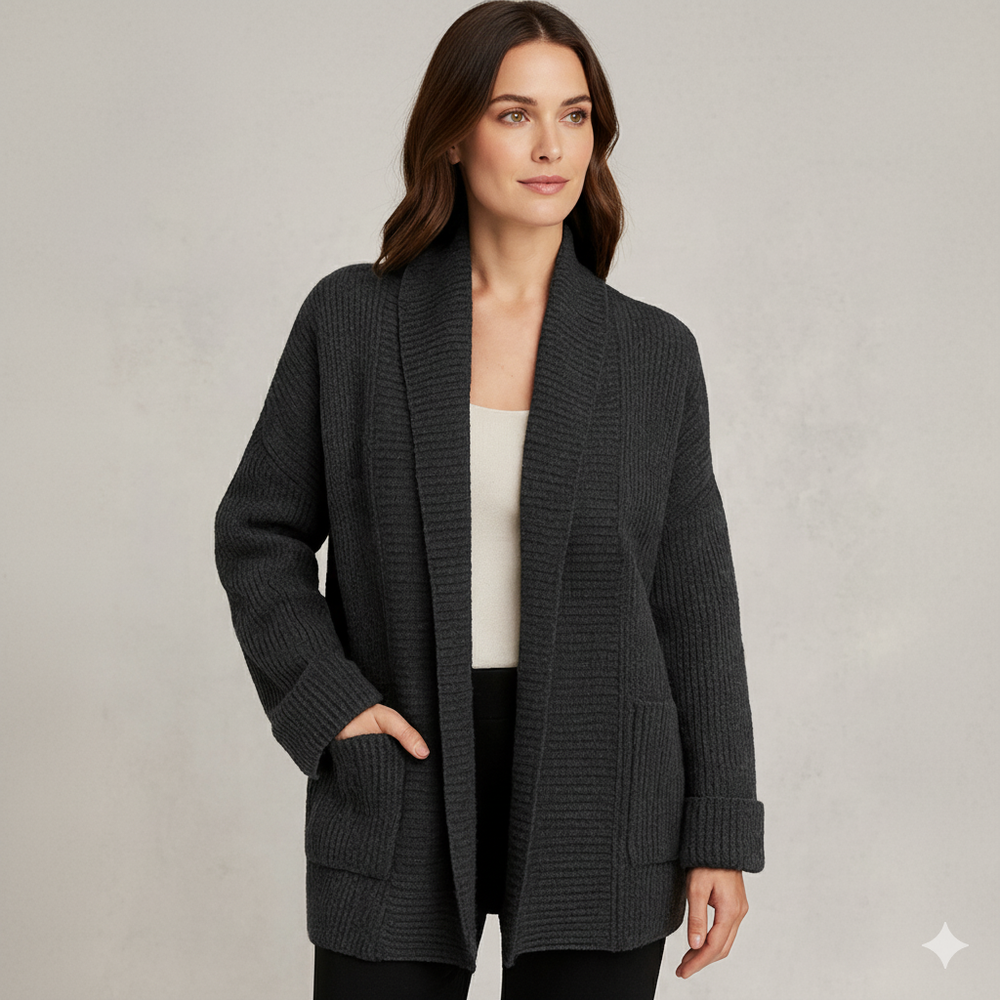 Damen Strickjacke mit Reverskragen | Warm & Lässig Winter