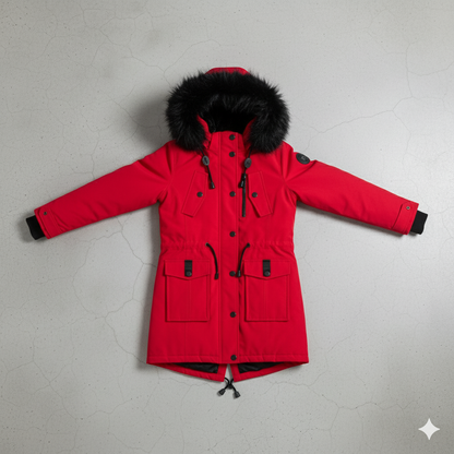 Damen Winterjacke mit Fellkapuze | Warm & Gefüttert