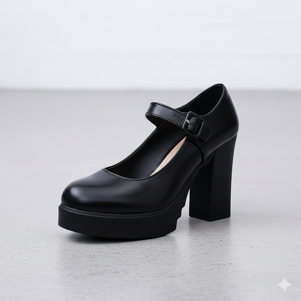 Damen Mary Jane Pumps | Klassisch mit Blockabsatz & Riemen