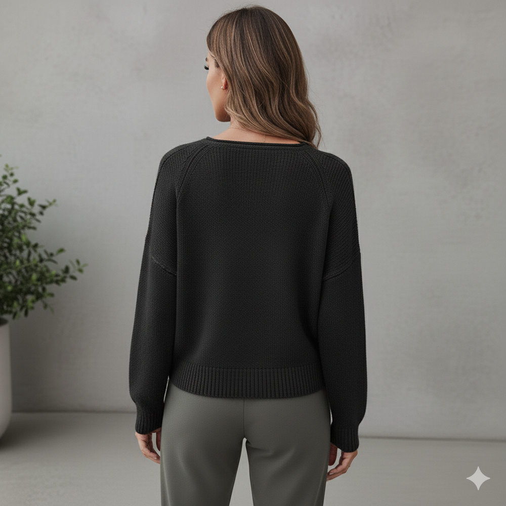 Damen Strickpullover mit V Ausschnitt | Locker & Freizeit