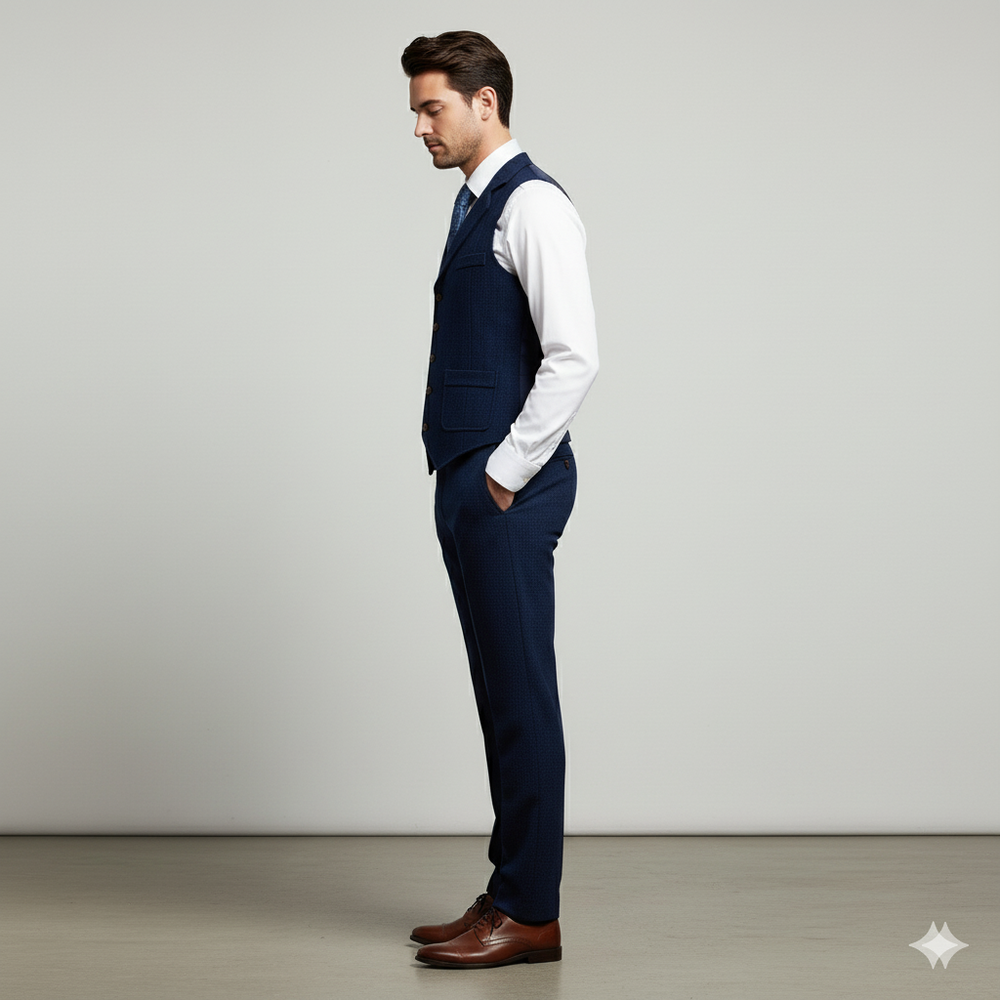 Herren Weste mit Fischgrätenmuster | Elegant & Modern | Herbst/Winter