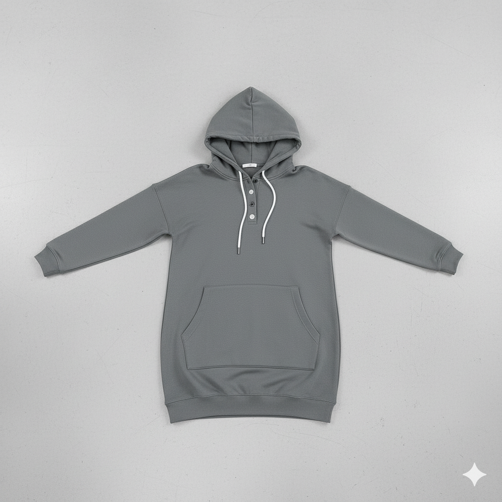 Lässiges Damen Hoodie mit Knopfleist