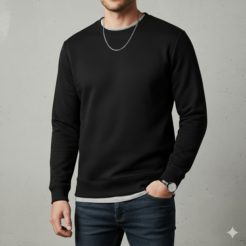 Herren Sweatshirt mit Rundhalsausschnitt
