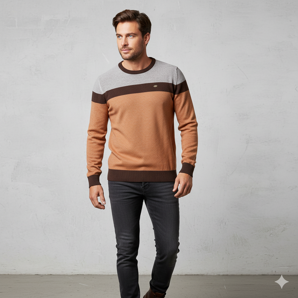 Gemusterter Strickpullover für Herren