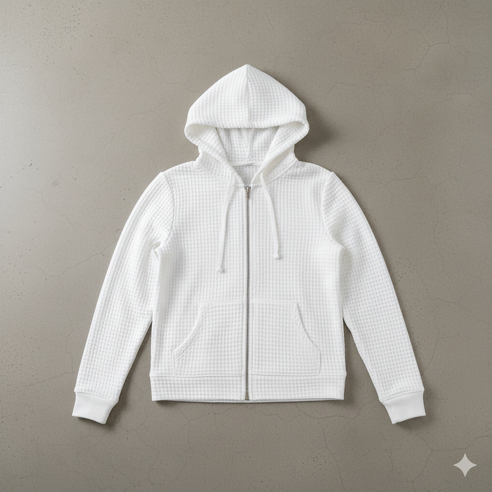 Leichter Damen Kapuzen Strickjacke mit Reißverschluss | Übergang