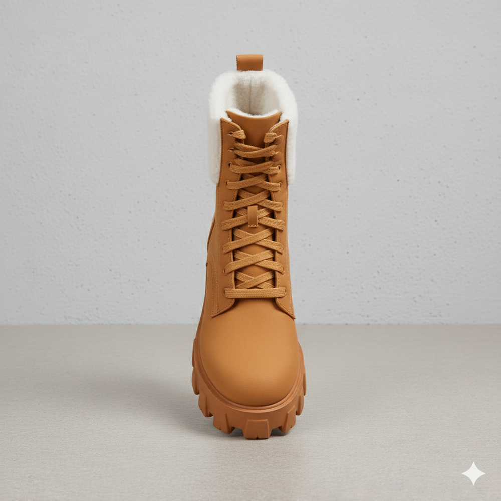 Damen Winter Schnürstiefel mit Fellfutter | Vegan & Rutschfest