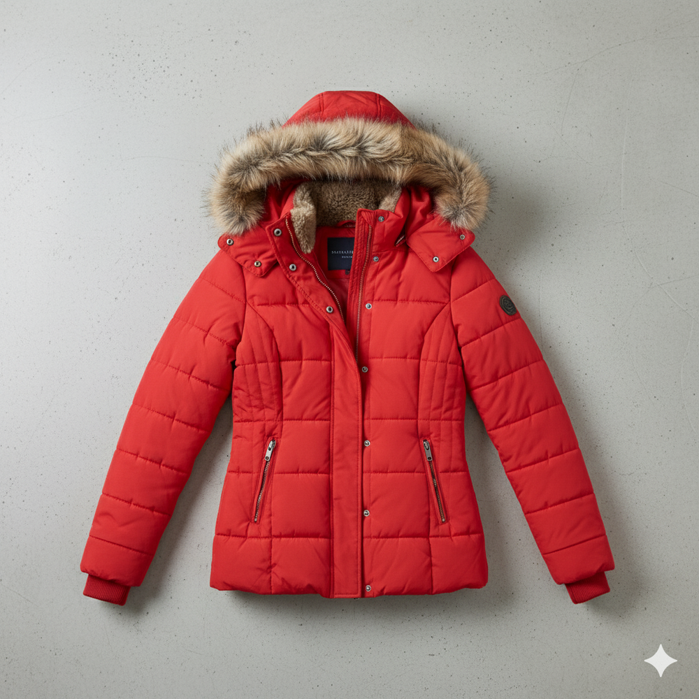 Damen Winterjacke mit Fellkapuze | Warm & Figurbetont