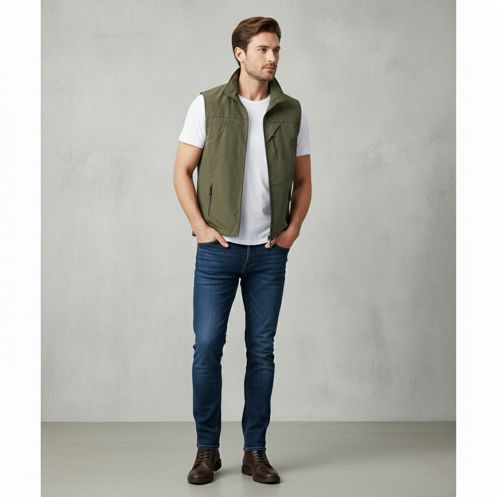 Herren Outdoor Weste mit Reißverschluss | Leicht & Atmungsaktiv