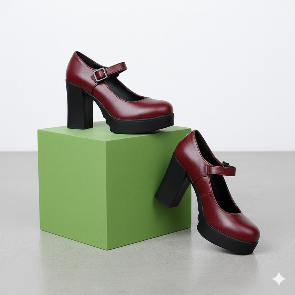 Damen Mary Jane Pumps | Klassisch mit Blockabsatz & Riemen