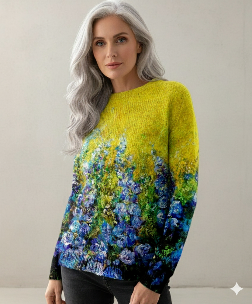 Damen Strickpullover mit Rundhals | Winter | Norweger-Muster