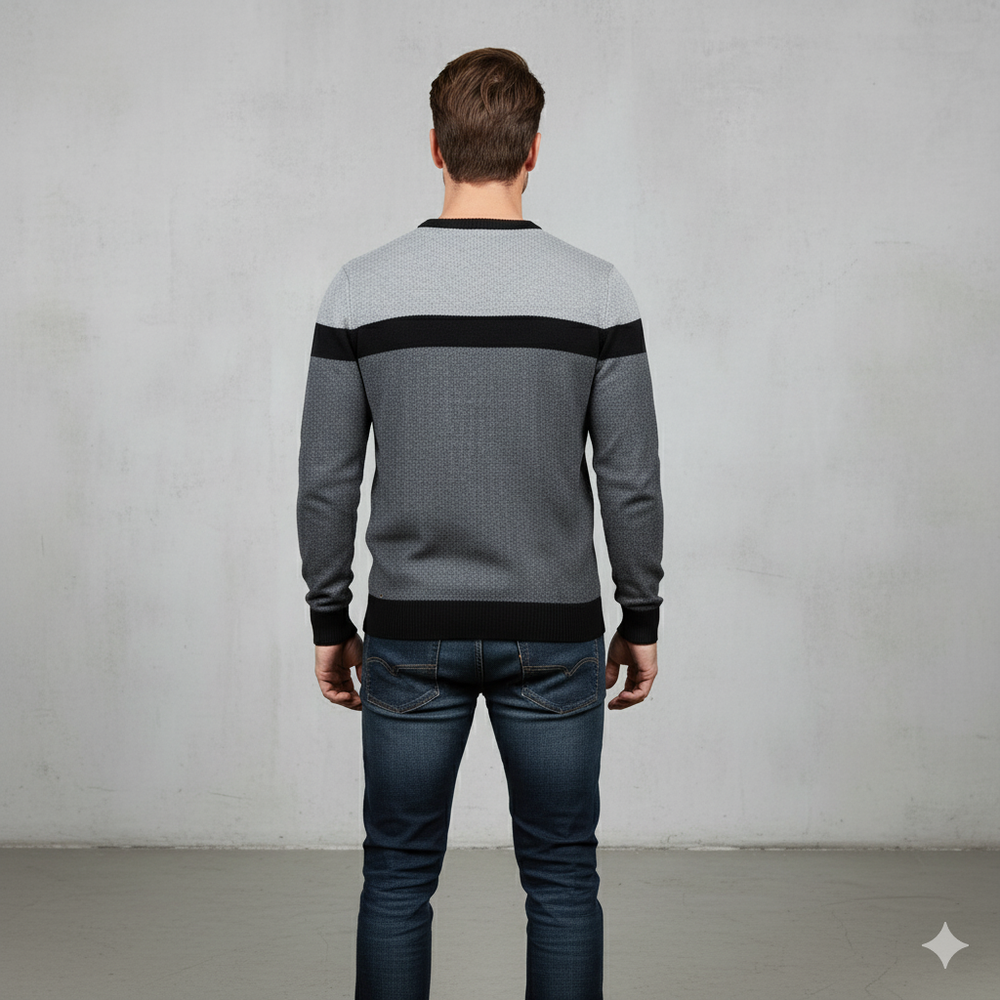 Gemusterter Strickpullover für Herren