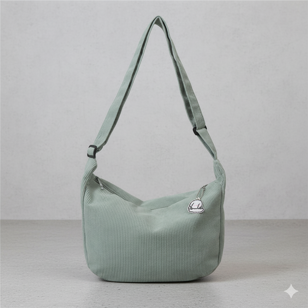 Lässige Damen Umhängetasche aus Cord | Leicht & Bequem