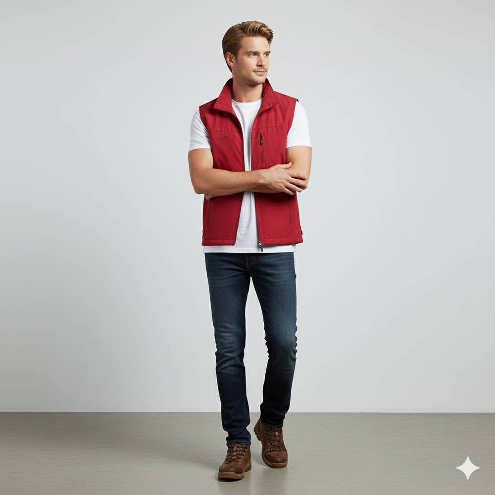Herren Freizeitweste mit Reißverschluss | Leicht & Atmungsaktiv | Herbst