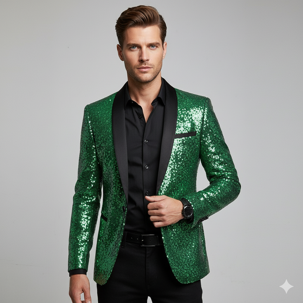 Herren Sakko mit Pailletten | Festlich & Elegant | Slim Fit