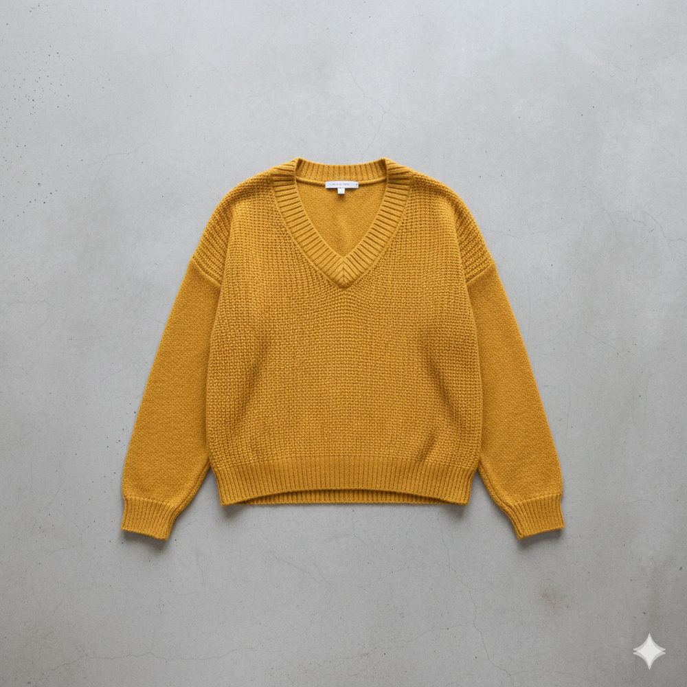 Damen Strickpullover mit V Ausschnitt | Locker & Freizeit