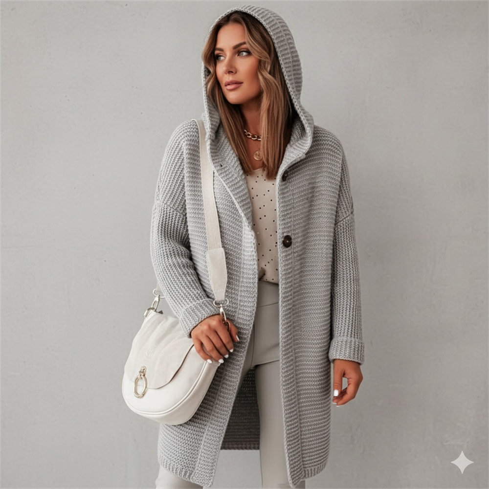 Damen Strickjacke mit Kapuze | Locker & Warm für Herbst Winter