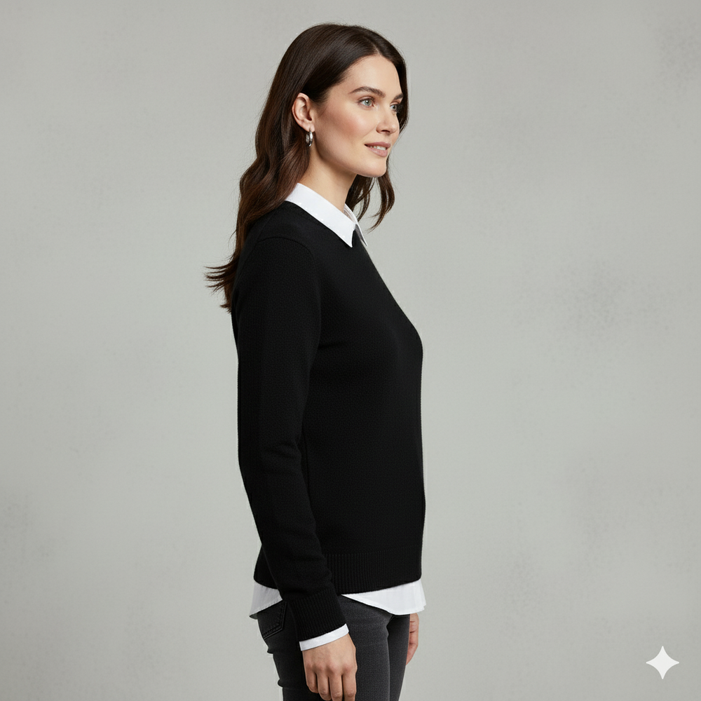 Kuscheliger Damen Strickpullover mit Rundhalsausschnitt | Winter | Elegant