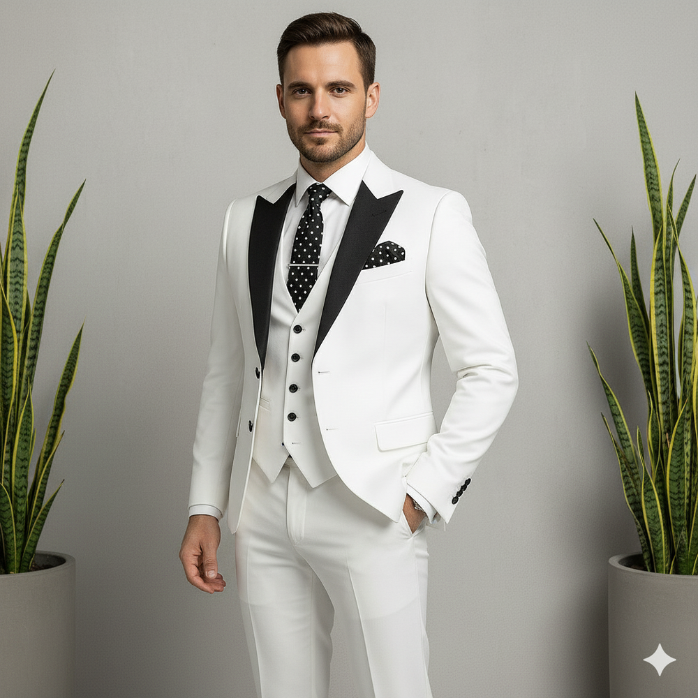 Herren 3-teiliger Anzug Slim Fit | Business Hochzeit Smoking