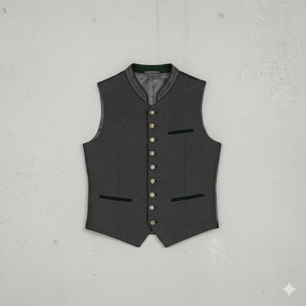 Traditionelle Herren Weste mit Stehkragen | Elegant | Oktoberfest