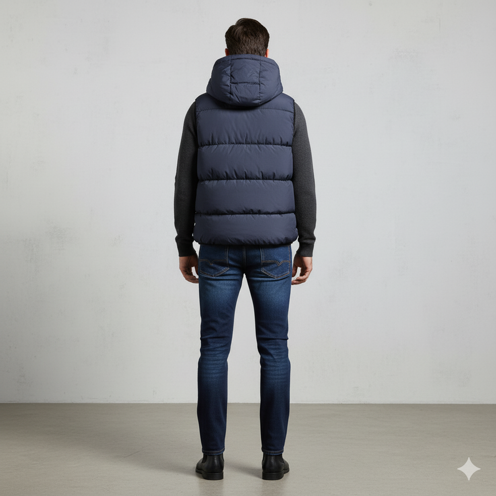 Herren Steppweste mit Kapuze | Warm & Bequem | Herbst/Winter