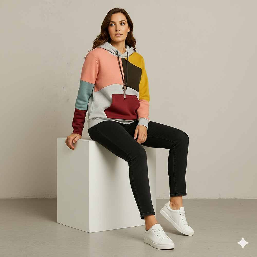 Damen Hoodie mit Colorblock Design | Lässig & Bequem