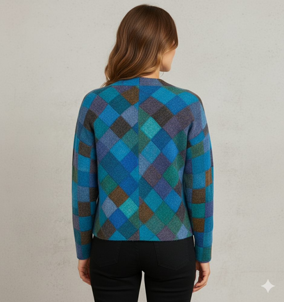 Damen Strickjacke mit abstraktem Print | Herbst/Winter | Stylisch