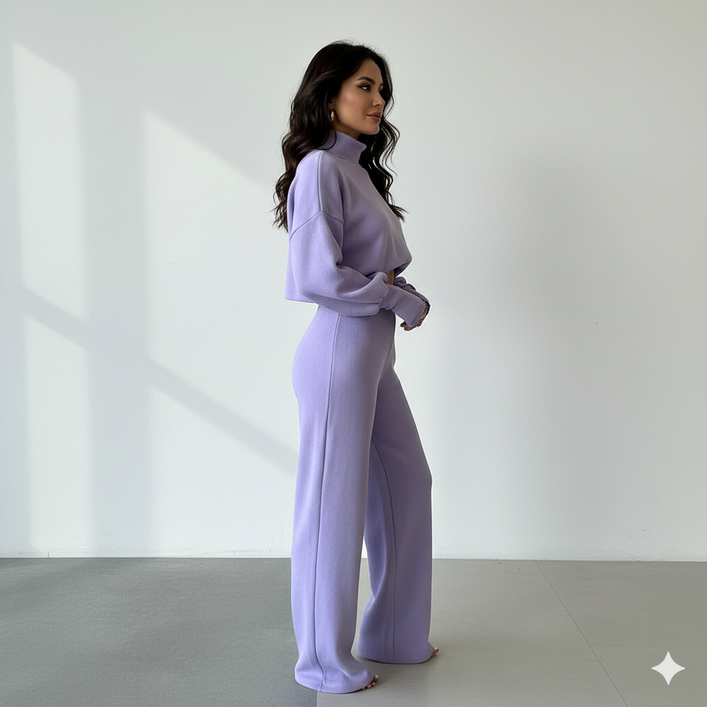 Damen Rollkragen Set mit Langarm | Lässig & Bequem | Winter