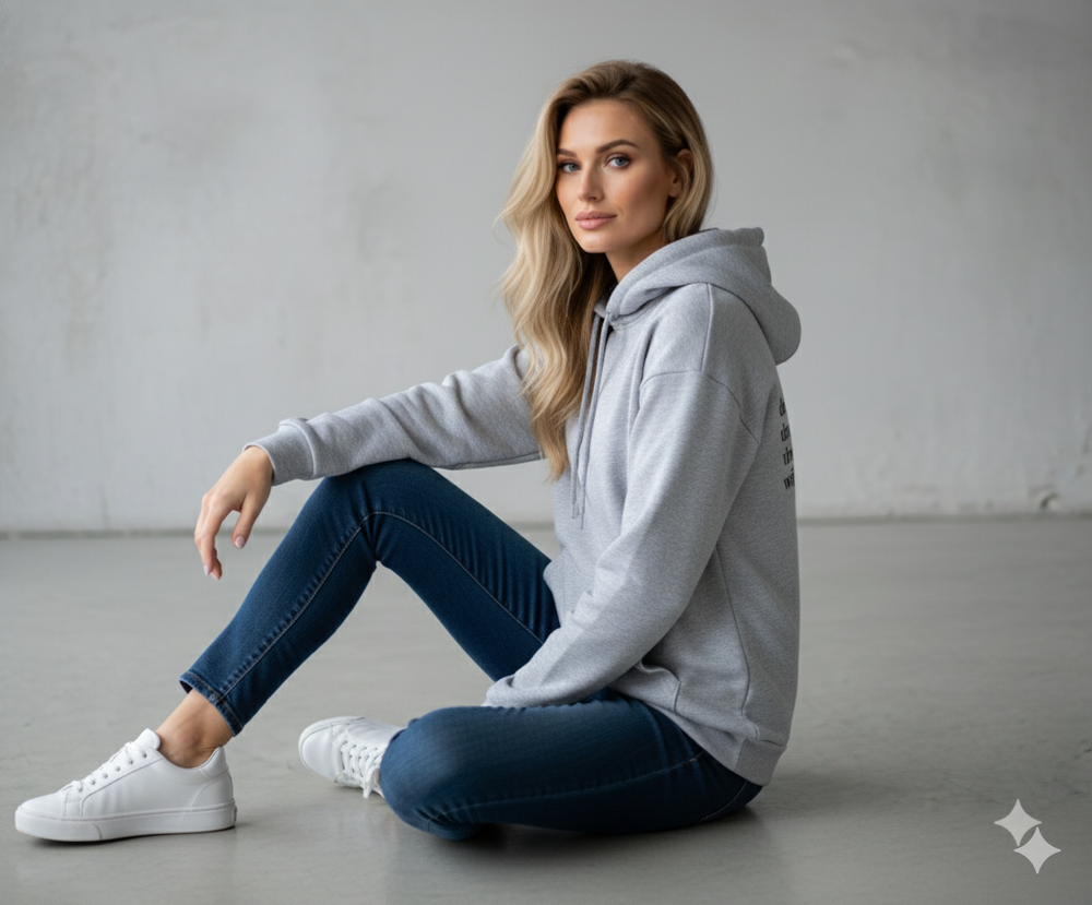 Lässiger Damen Hoodie mit Rückendruck