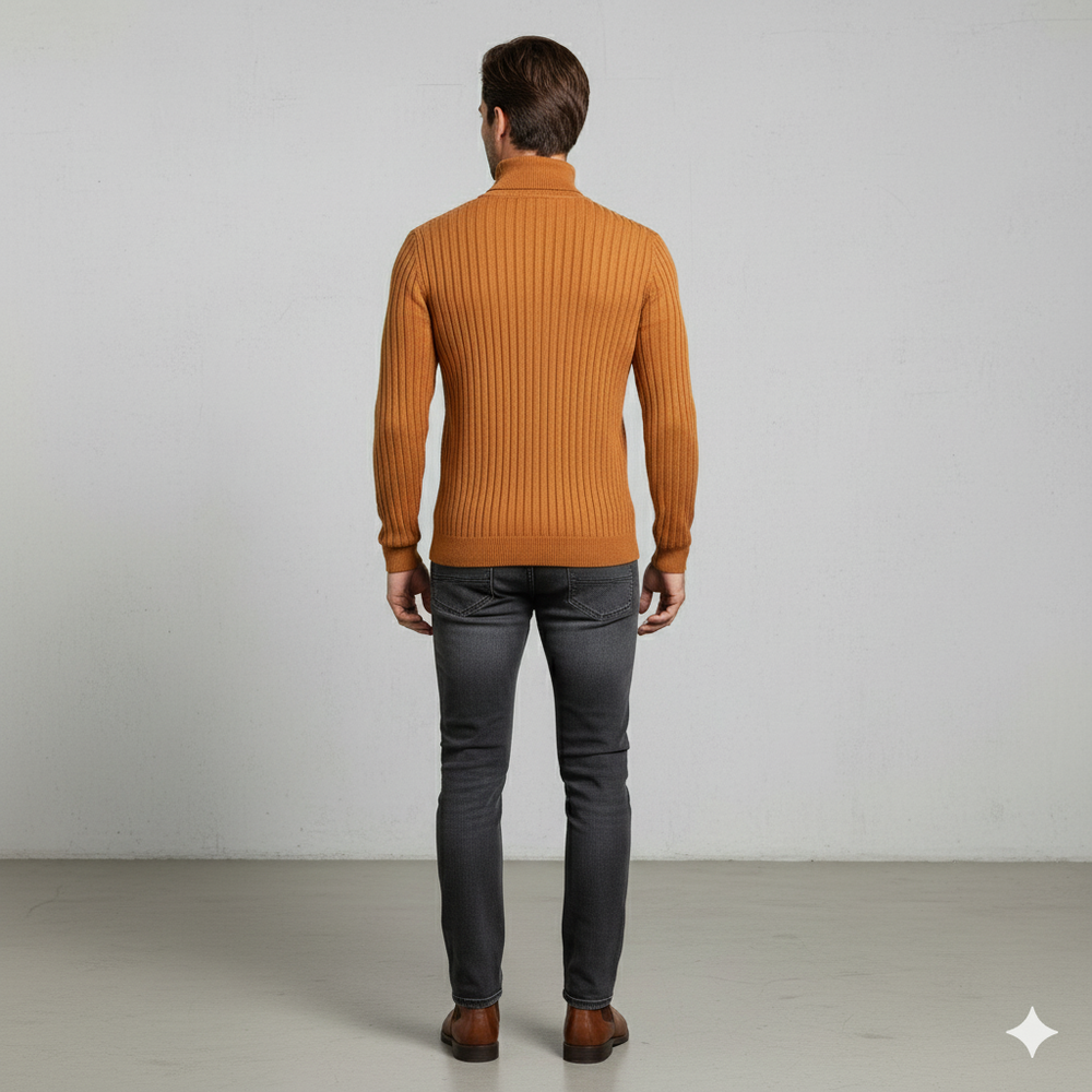 Herren Rollkragenpullover mit Strukturmuster