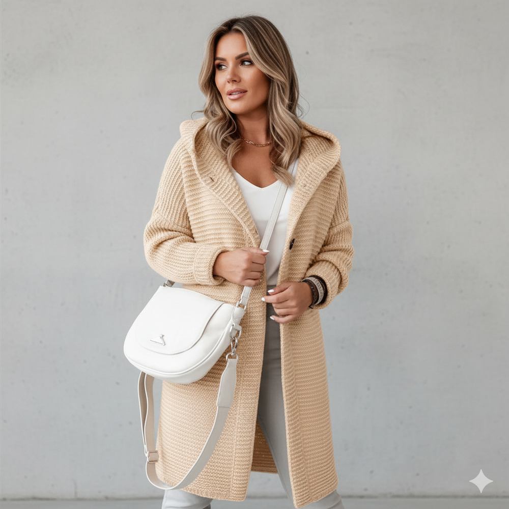 Damen Strickjacke mit Kapuze | Locker & Warm für Herbst Winter