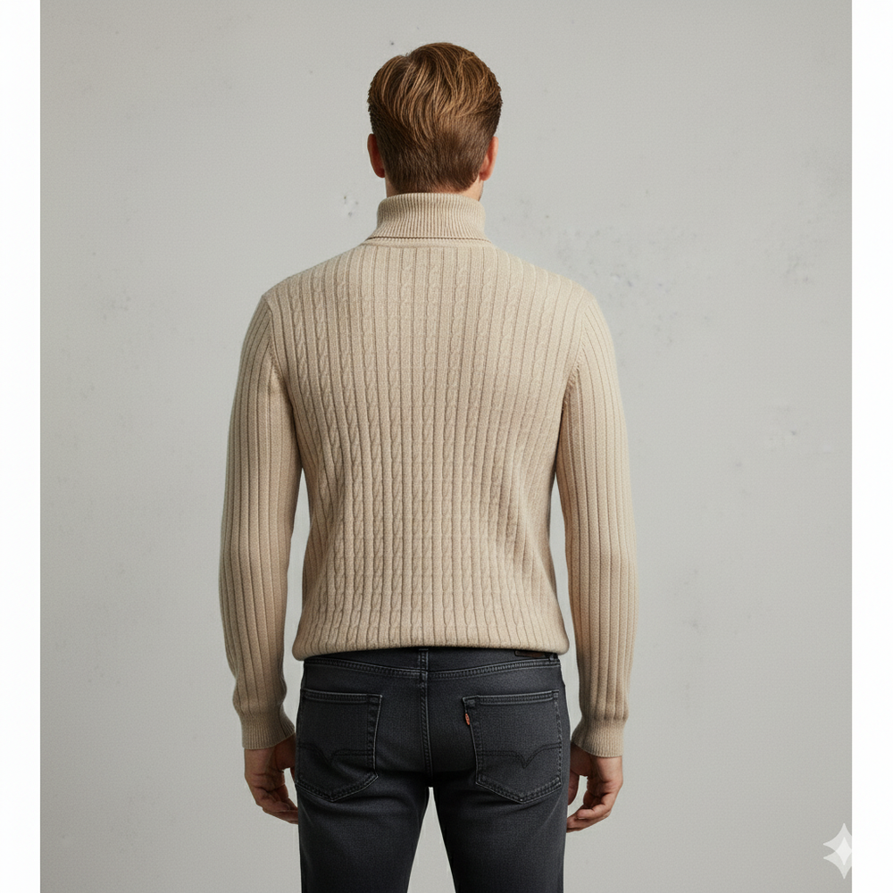 Feiner Herren Strickpullover mit Rollkragen