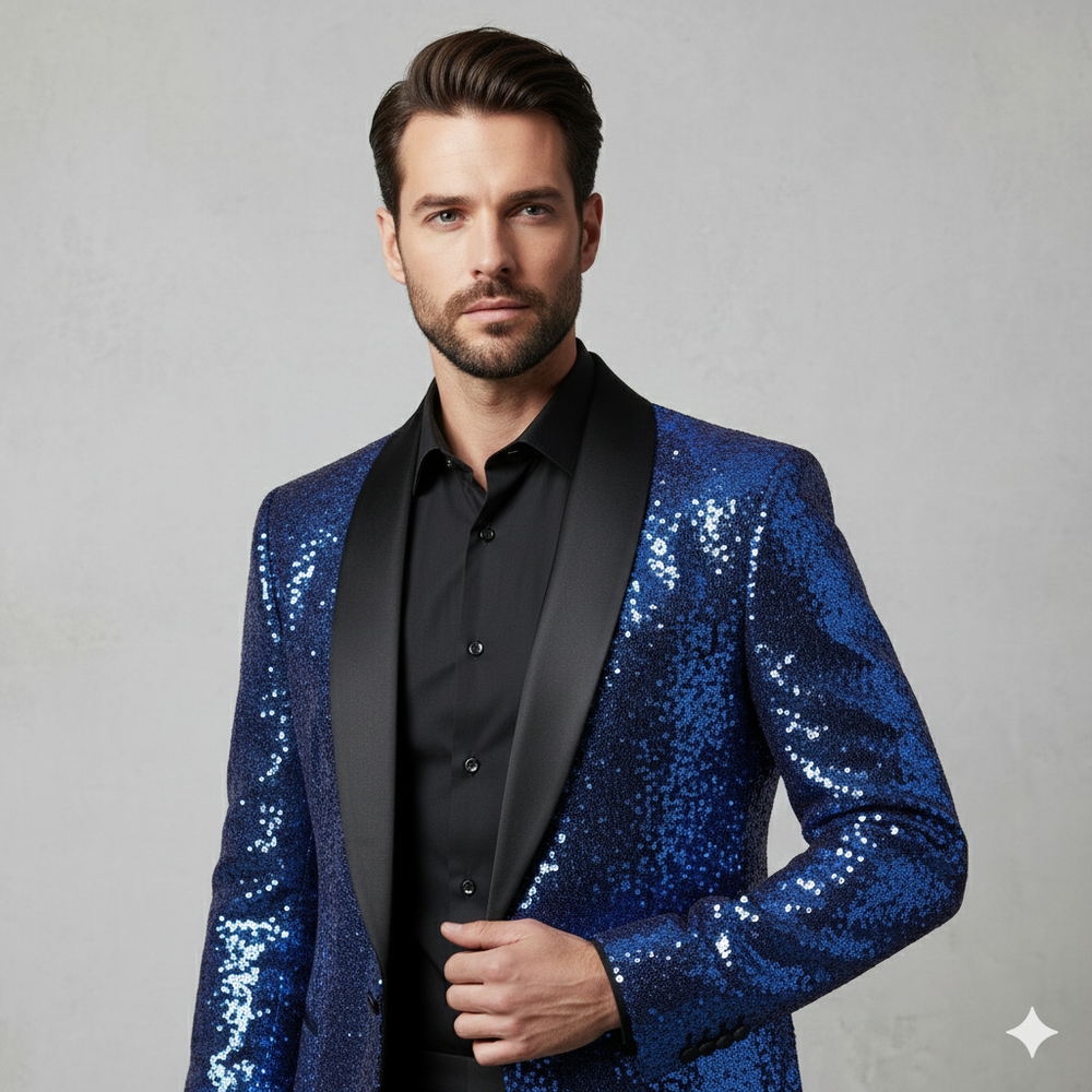 Herren Sakko mit Pailletten | Festlich & Elegant | Slim Fit