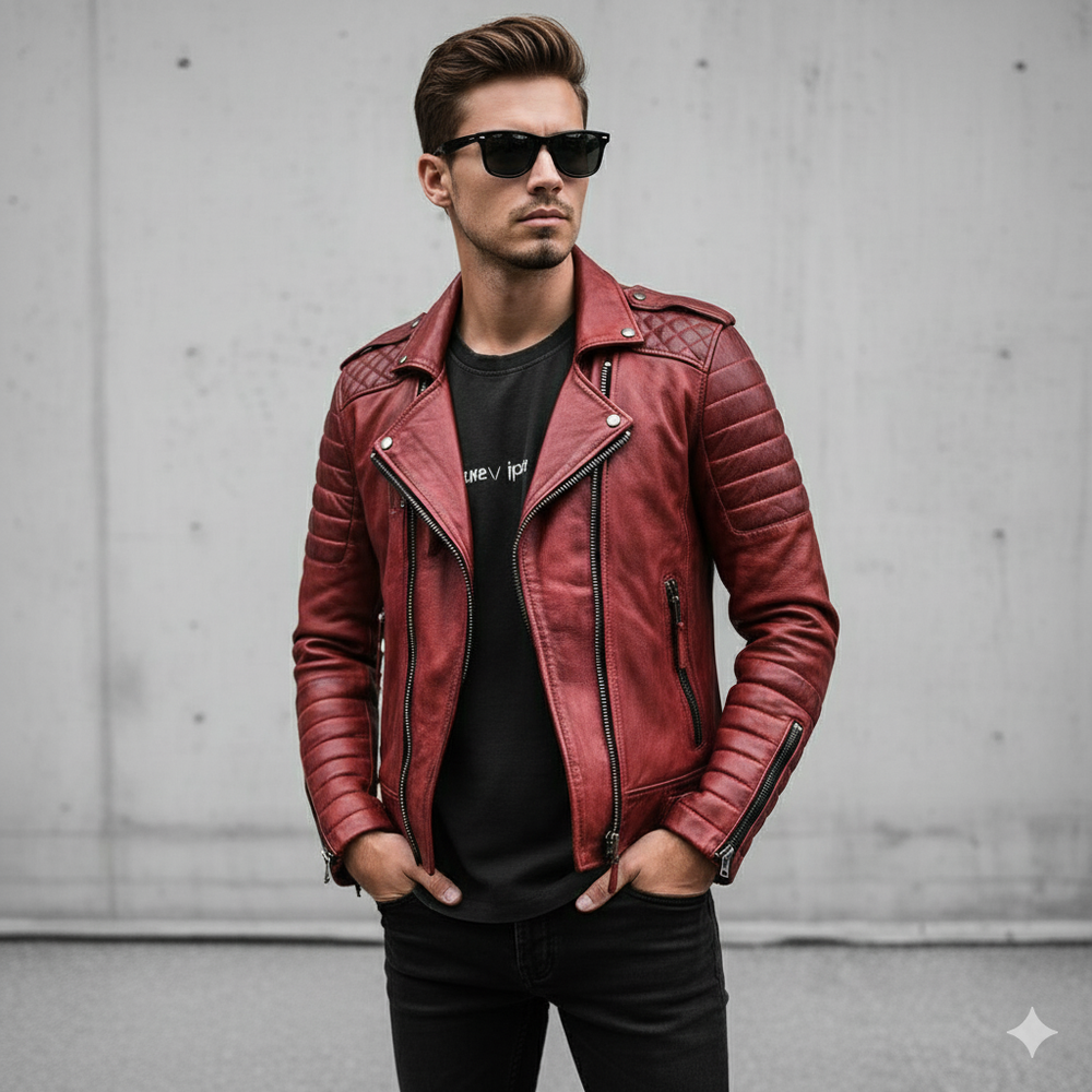 Herren Bikerjacke aus Veganleder | Modern & Casual