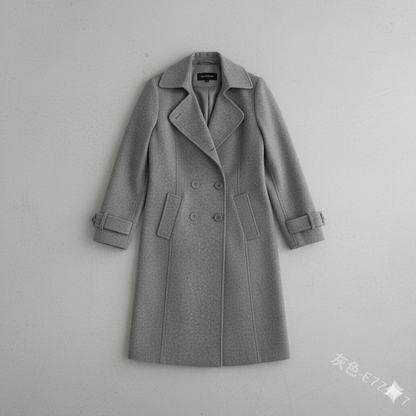 Damen Wollmantel mit Reverskragen | Elegant & Mittellang | Herbst/Winter