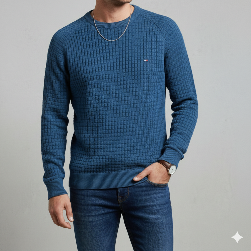 Herren Baumwollpullover mit Karomuster | Modern & Bequem