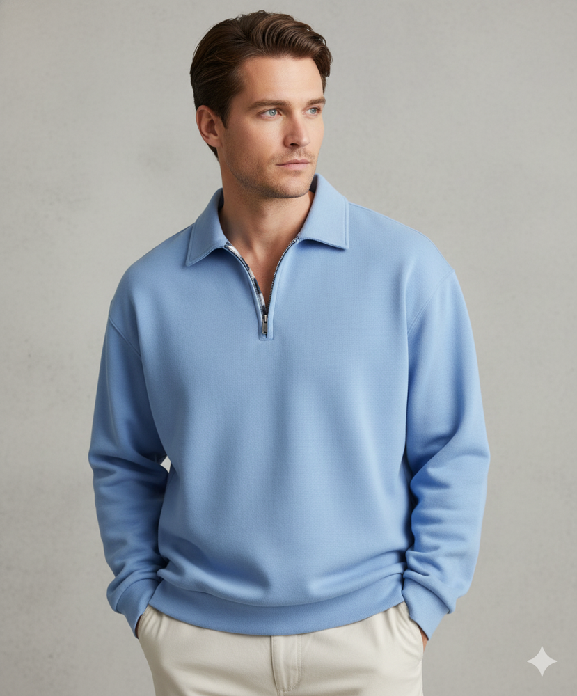 Lässiger Herrenpullover mit Reverskragen | Bequem | Freizeit