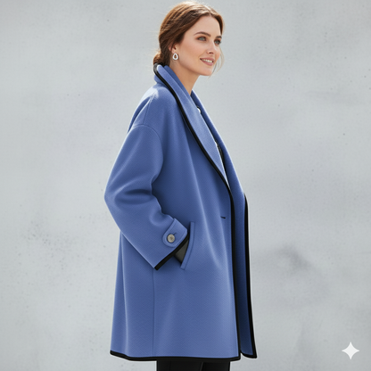 Eleganter Damenmantel mit Kontrastdetails | Herbst/Winter
