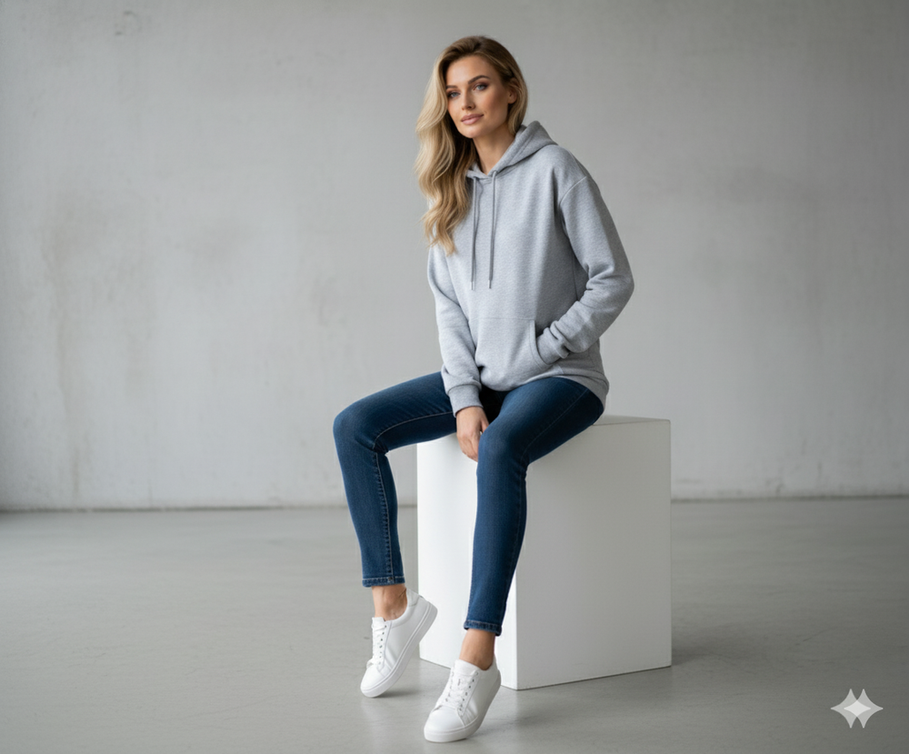 Lässiger Damen Hoodie mit Rückendruck