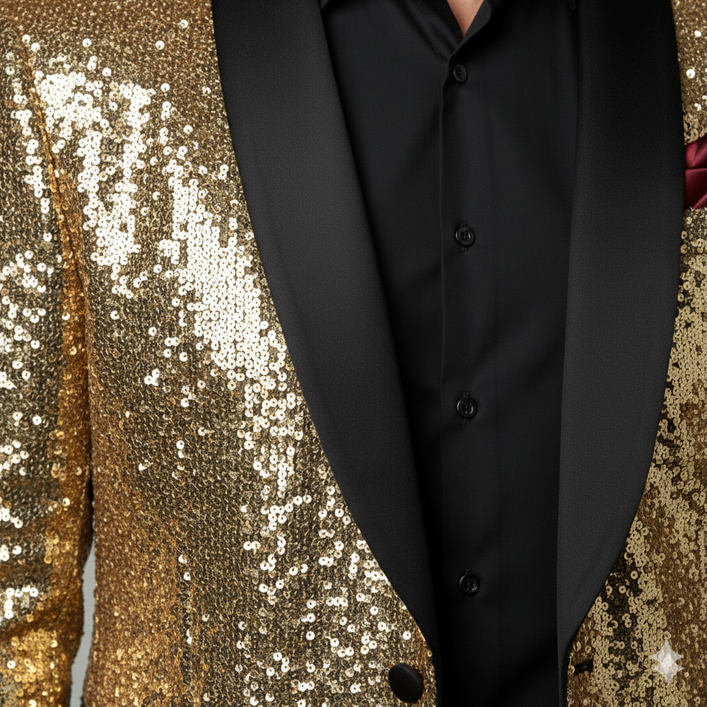 Herren Sakko mit Pailletten | Festlich & Elegant | Slim Fit