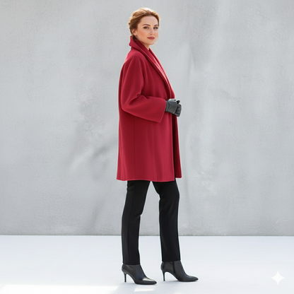 Damen Wollmantel Figurbetont Elegant | Stehkragen | Herbst Winter